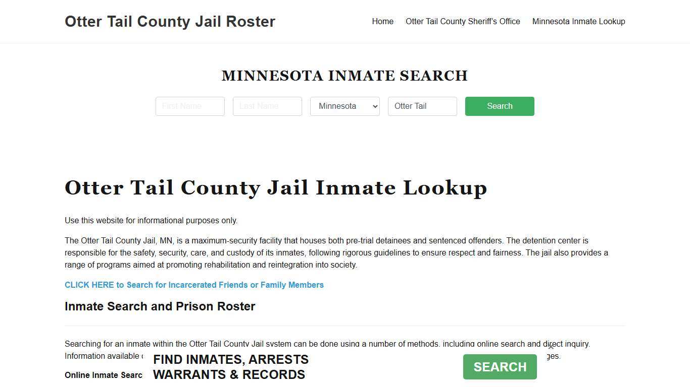 Otter Tail County Jail Roster Lookup, MN, Inmate Search