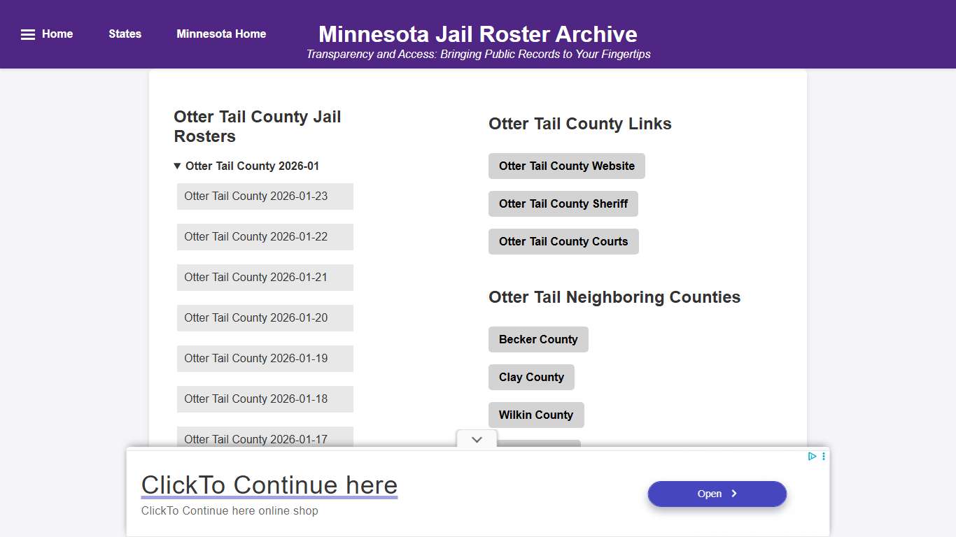 Otter Tail County - Minnesota Jail Rosters